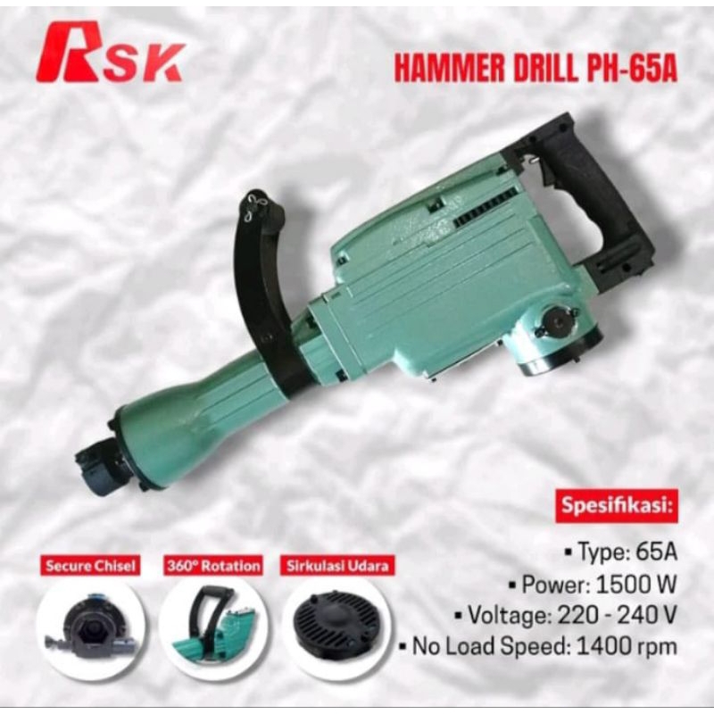 MESIN JACK HAMMER RSK PH65 BOR BOBOK BETON ASPAL MOD-65A SERBAGUNA