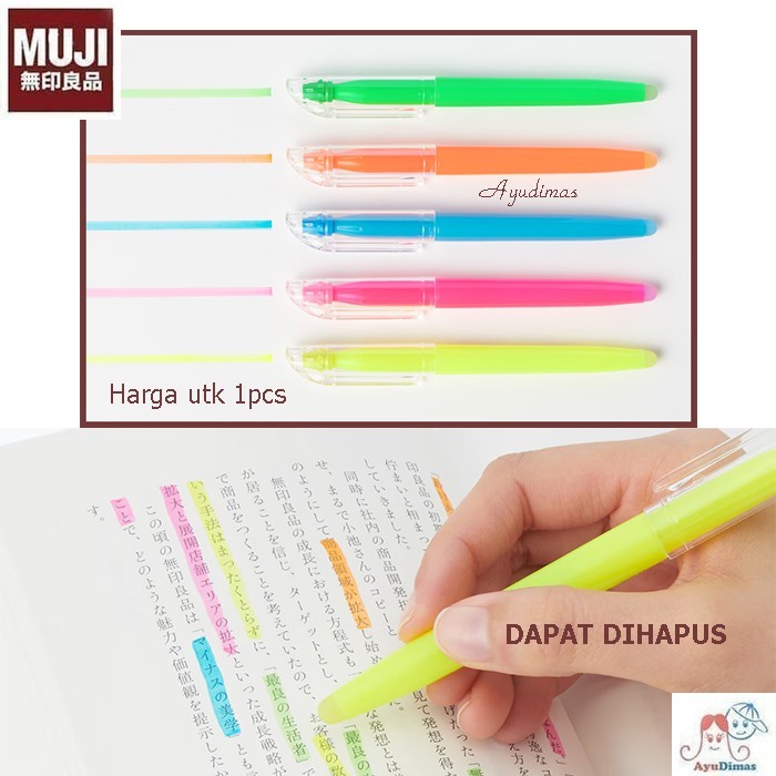 

Muji Erasable Highlighter pen - spidol warna / texliner