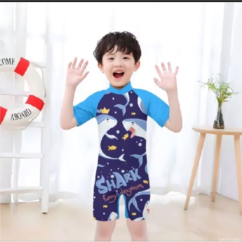B114 BAJU RENANG ANAK LAKI LAKI 0-10 tahun MOTIF KARAKTER SWIMSUIT ANAK