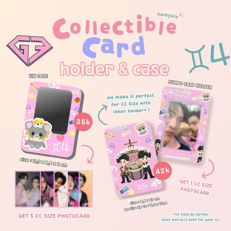 Collectible Card CC/PC Photocard Tin Case and Card Holder Geminifourth Pondphuwin Jimmysea FirstKhao