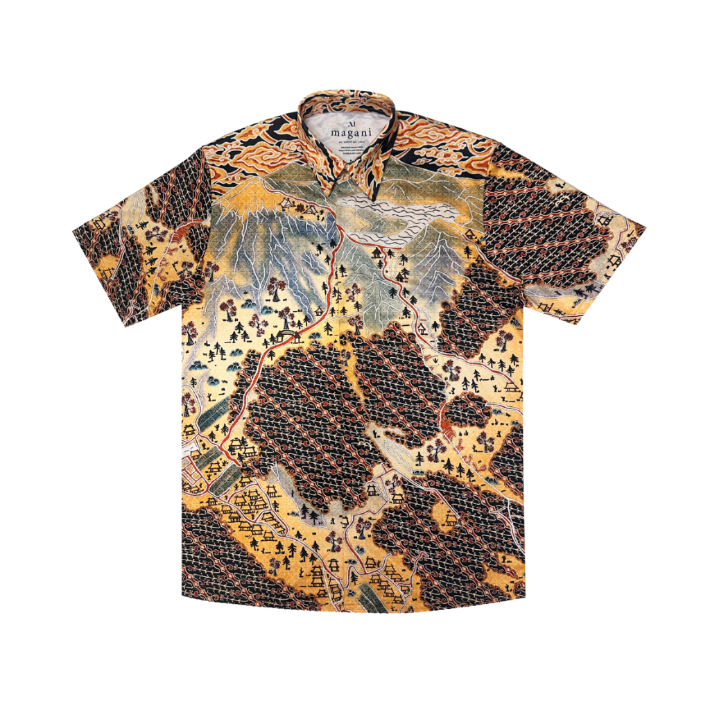 MAGANI Nosweat Rinjani Serenity - Kemeja Batik Lengan Pendek