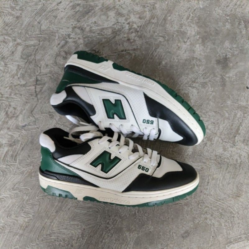 SEPATU NEW BALANCE 550 WHITE GREEN BLACK 100% Authentic