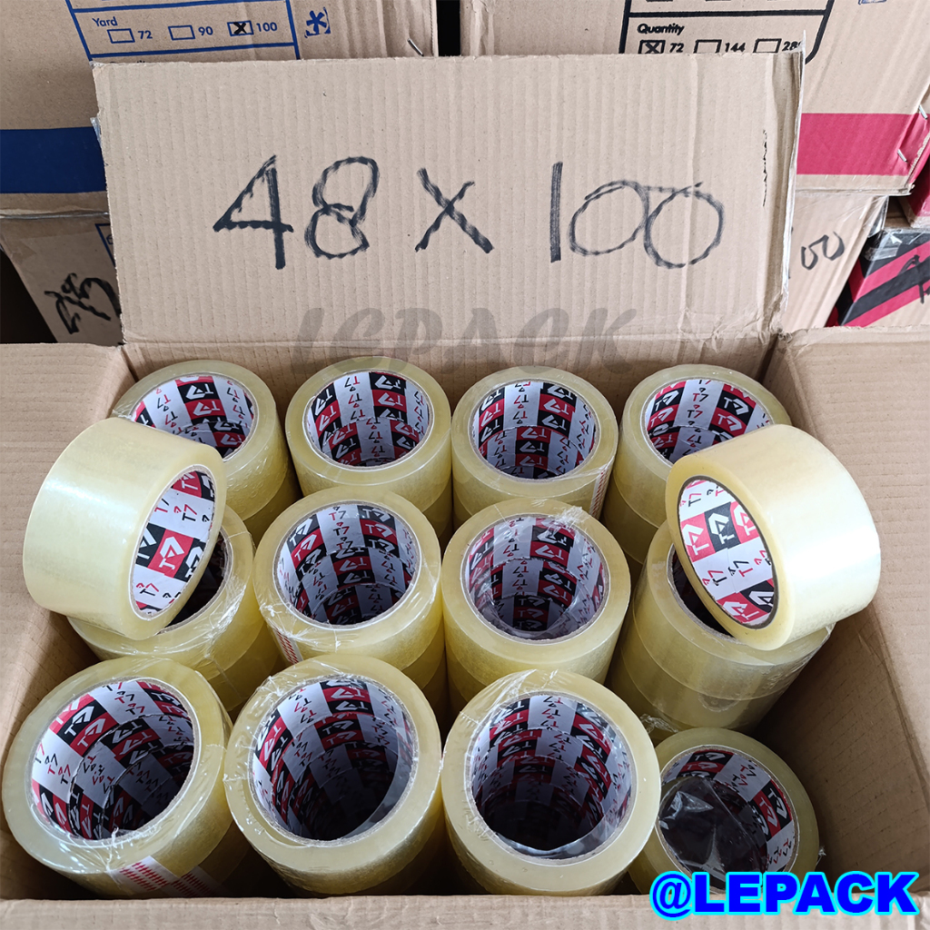 DUS Lakban Bening / Coklat 48mm x 100 yard T7 Lakban Tape
