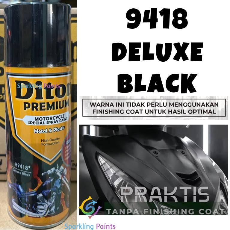 Pilox Diton Premium Deluxe Black 9418 H 9418* 400ml H9418 Cat Warna Hitam pilok pylox pilox sepeda m