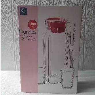PRELOVED - EX KADO Nannos pitcher set 1100ml dengan 4 gelas