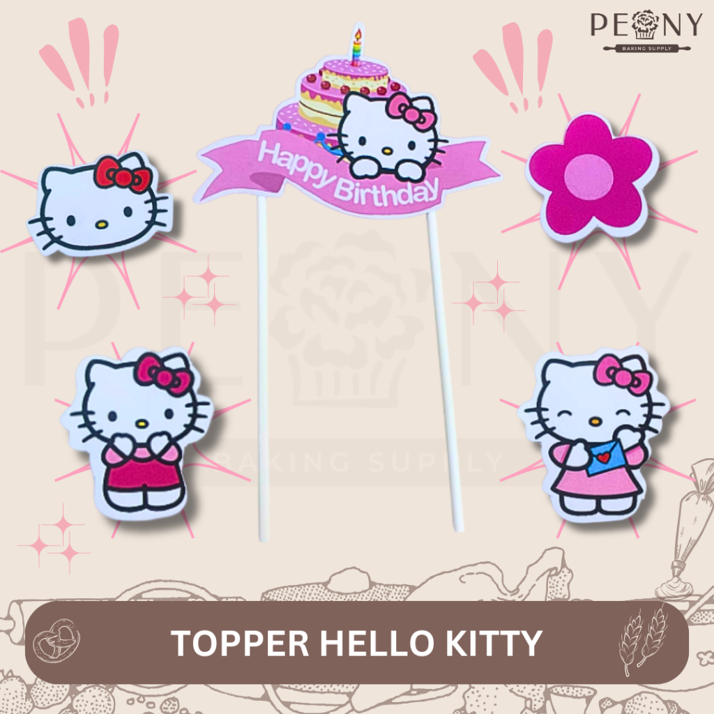 TOPPER HELLO KITTY/TOPPER HELLO KITTY THEMES/TOPPER FOR CAKE