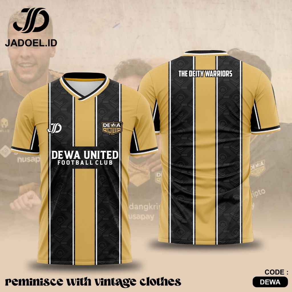 Jadoel_Jersey/Baju Bola Dewa United Vintage Home Premium Free Custom Nameset