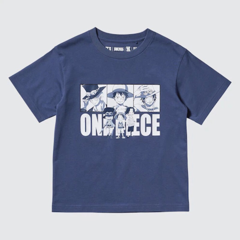 UNIQLO Kids Unisex UT T-Shirt Kaos Grafis One Piece 25th Anak Laki Perempuan Blue