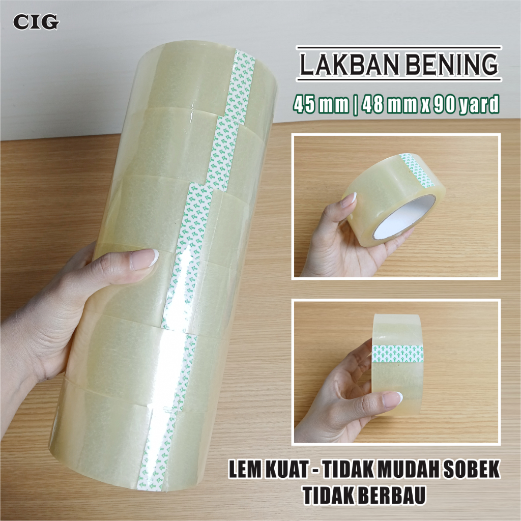 

LAKBAN BENING JUMBO 45 MM x 90 Yard & 48 MM x 90 Yard Murah Super Clear Kualitas Bagus 100%