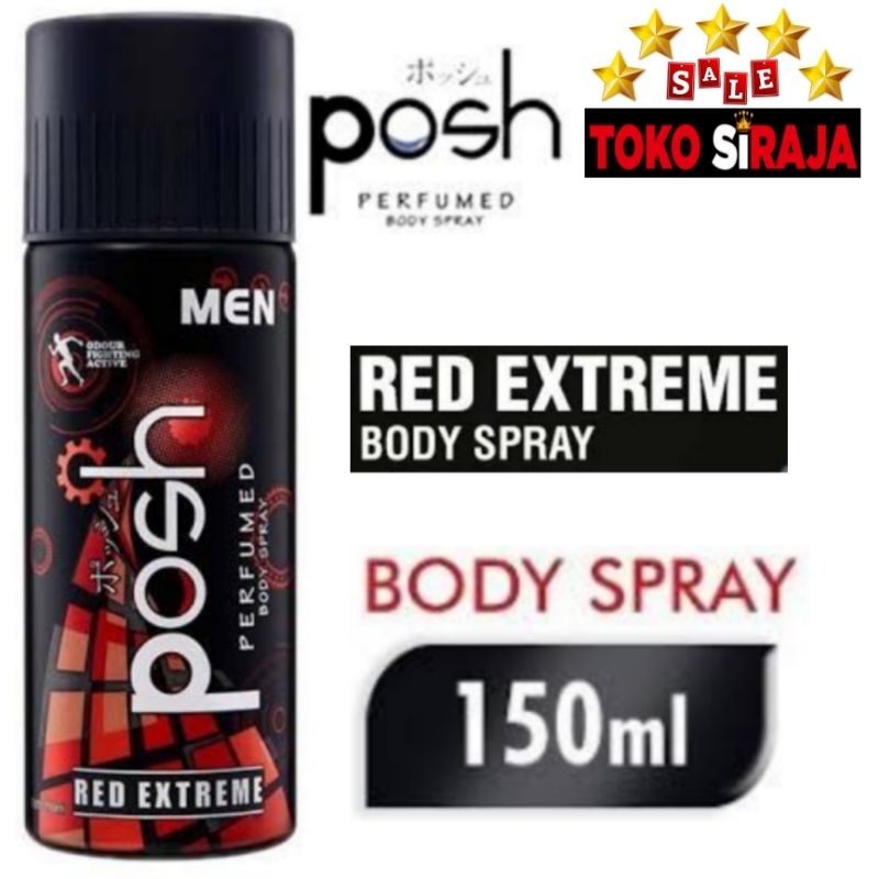 POSH MEN BODY SPRAY RED EXTREME 150 ML / DEODORANT SPRAY POSH MEN MERAH