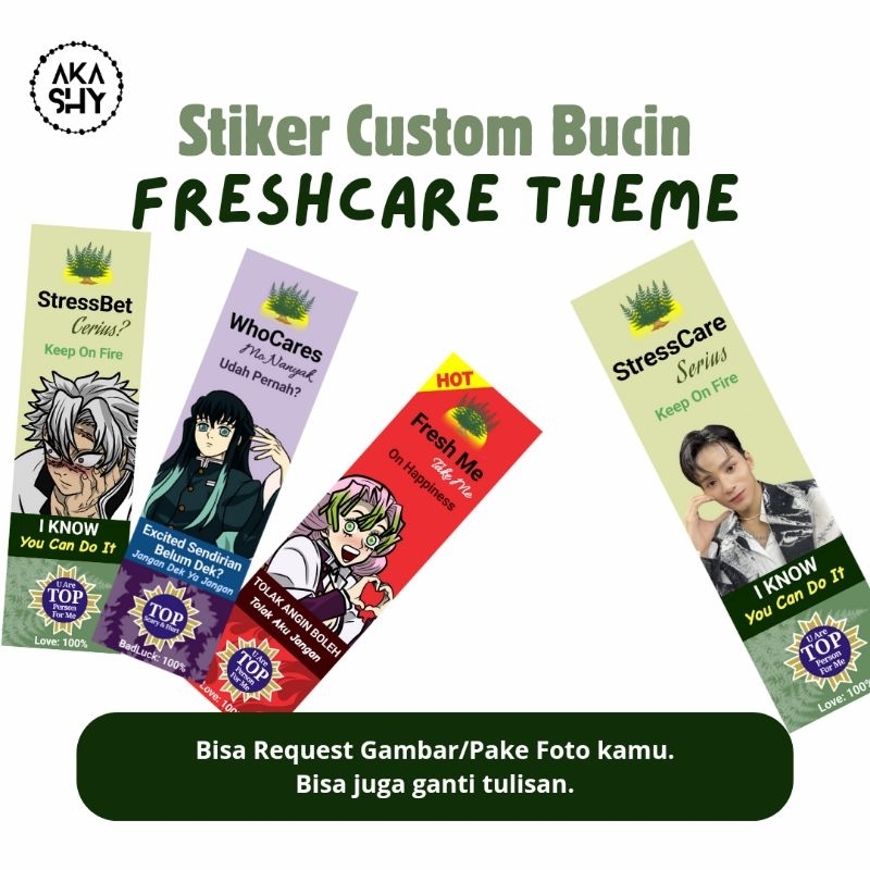 

[3pcs] Stiker Fresh Care Custom Bucin Cocok Untuk Hadiah Kimetsu no Yaiba Demon Slayer Stiker