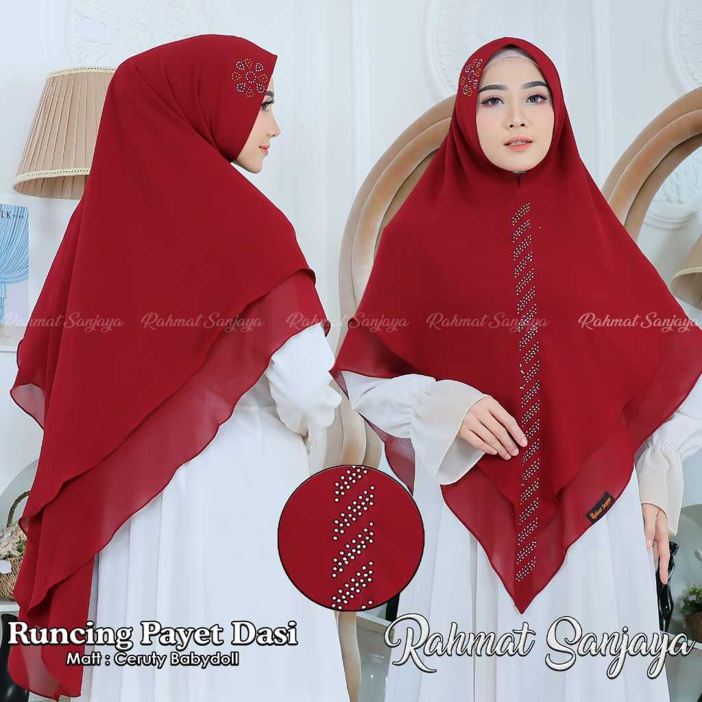 HIJAB KHIMAR PAYET SYAR'I MAGARISSA JUMBO JILBAB INSTAN CERUTY 2 LAYER ORIGINAL RAHMAT SANJAYA