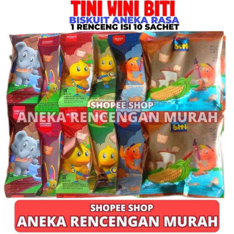 

Biskuit Tini Wini Biti 1 Renceng Isi 10 Sachet