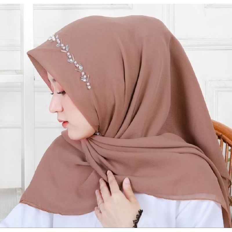 Headpiece Hiasan Hijab Headpiece Kepala Jilbab Wanita Berhijab Aksesoris Kalung Hijab