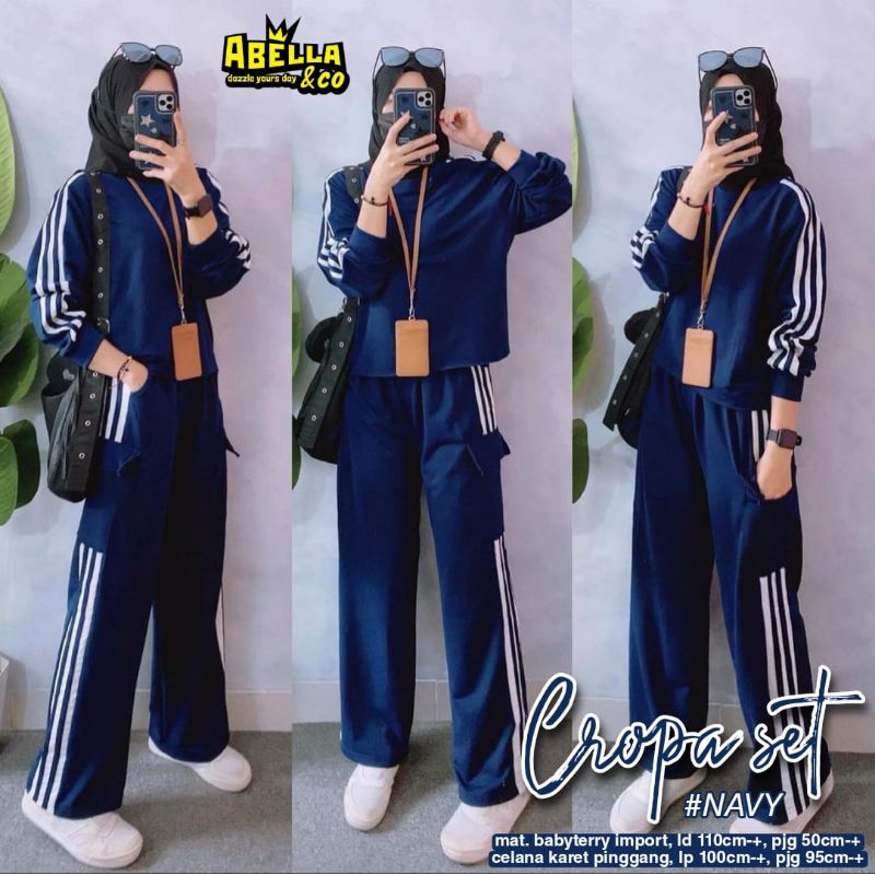 SET WANITA NEW MODEL CROP  BISA SERAGAMAN