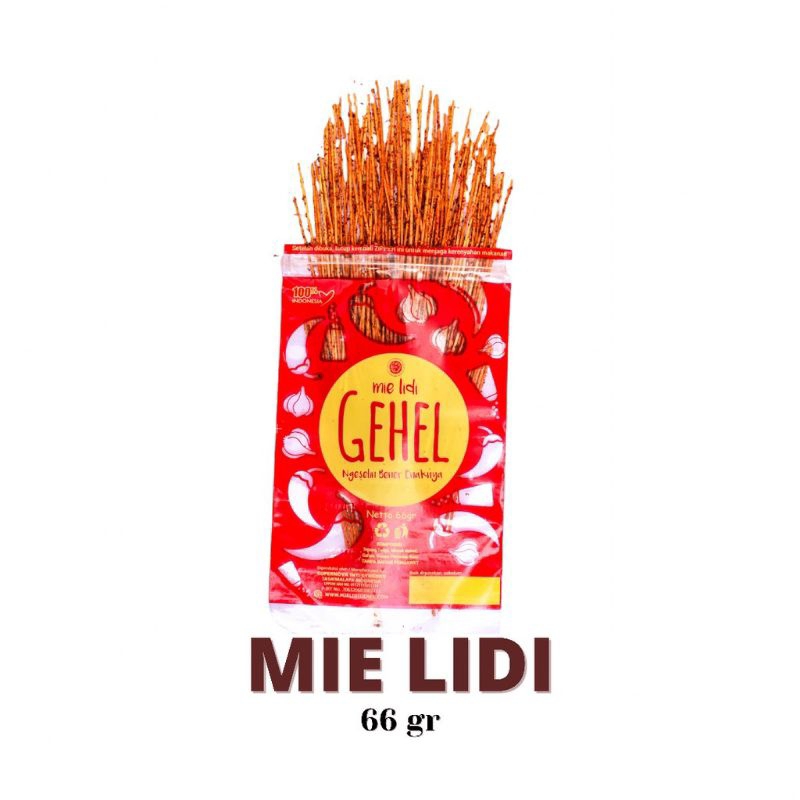 

Gehel Mie Lidi 66 gr - Snack mie lidi/lidi-lidian/mie biting/makanan ringan