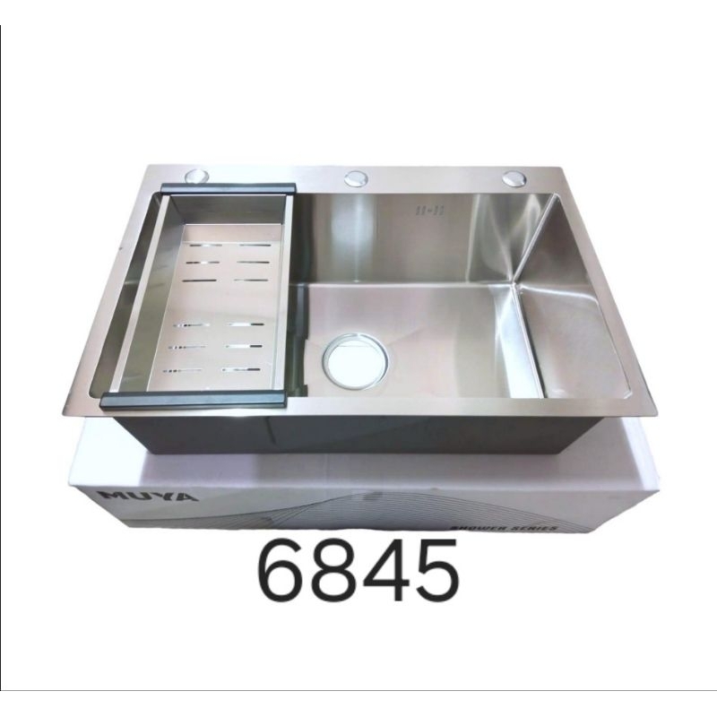Kitchen Sink 6845 Stainless Handmade / Kitchen Sink Stainless 6845 Minimalis / Paket Kitchen Sink St