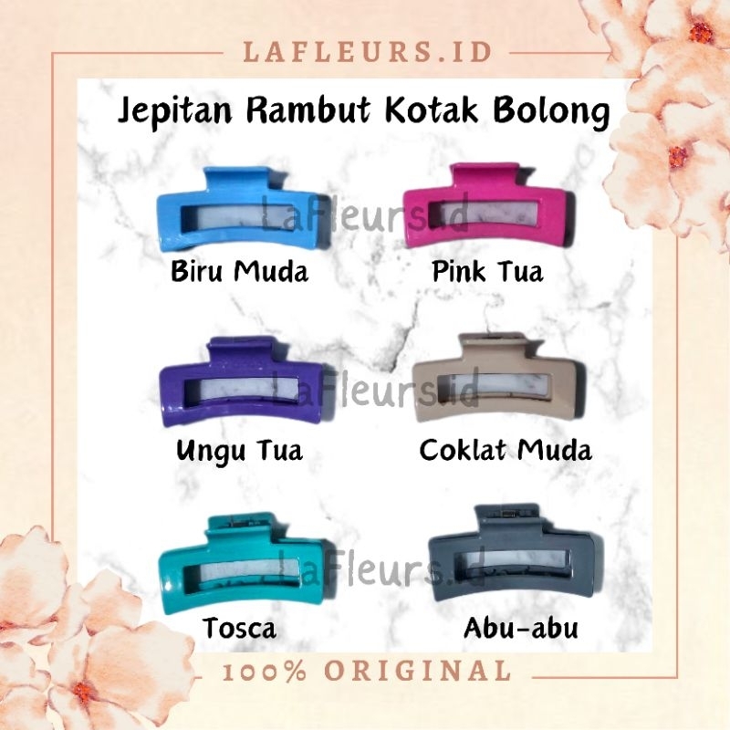 Jepitan Rambut Kotak Petak Besar 8,5cm satu warna/ Jepit Rambut Salon Kotak Bolong Besar 8.5 cm warn