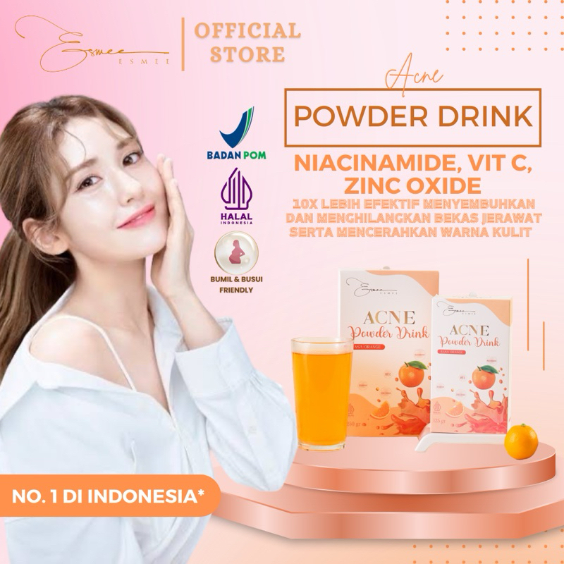 ESMEE Acne Powder Drink Obat Minum Jerawat Minuman Antioksidan Penghilang Bekas Jerawat Acne Treatme