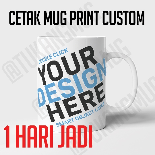 Cetak Print Souvenir Murah  Mug Custom Satuan Gelas Keramik Bebas Desain Tukangmug