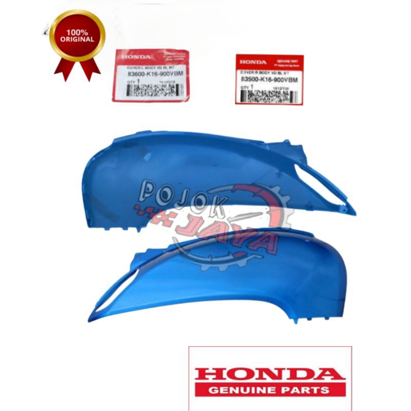 Cover body belakang kanan kiri Honda Scoopy Fi Original Biru 83500-K16-900VBM 83600-K16-900VBM
