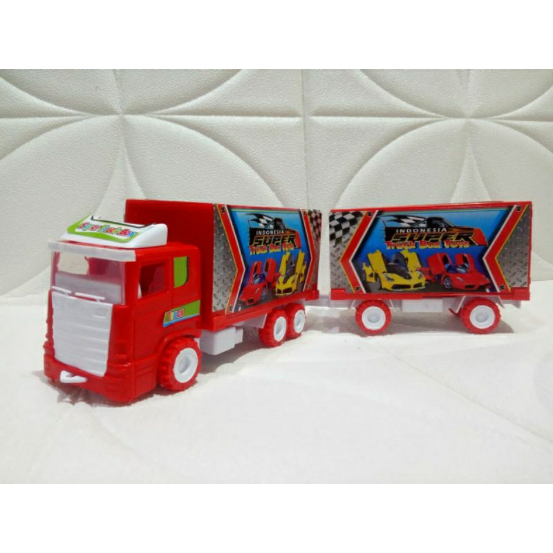 Mainan Mobil Box Gandeng 37 cm Pintu Dan Gandengan Bisa Di Buka Truk Kontainer Ekspedisi Edukasi Ana