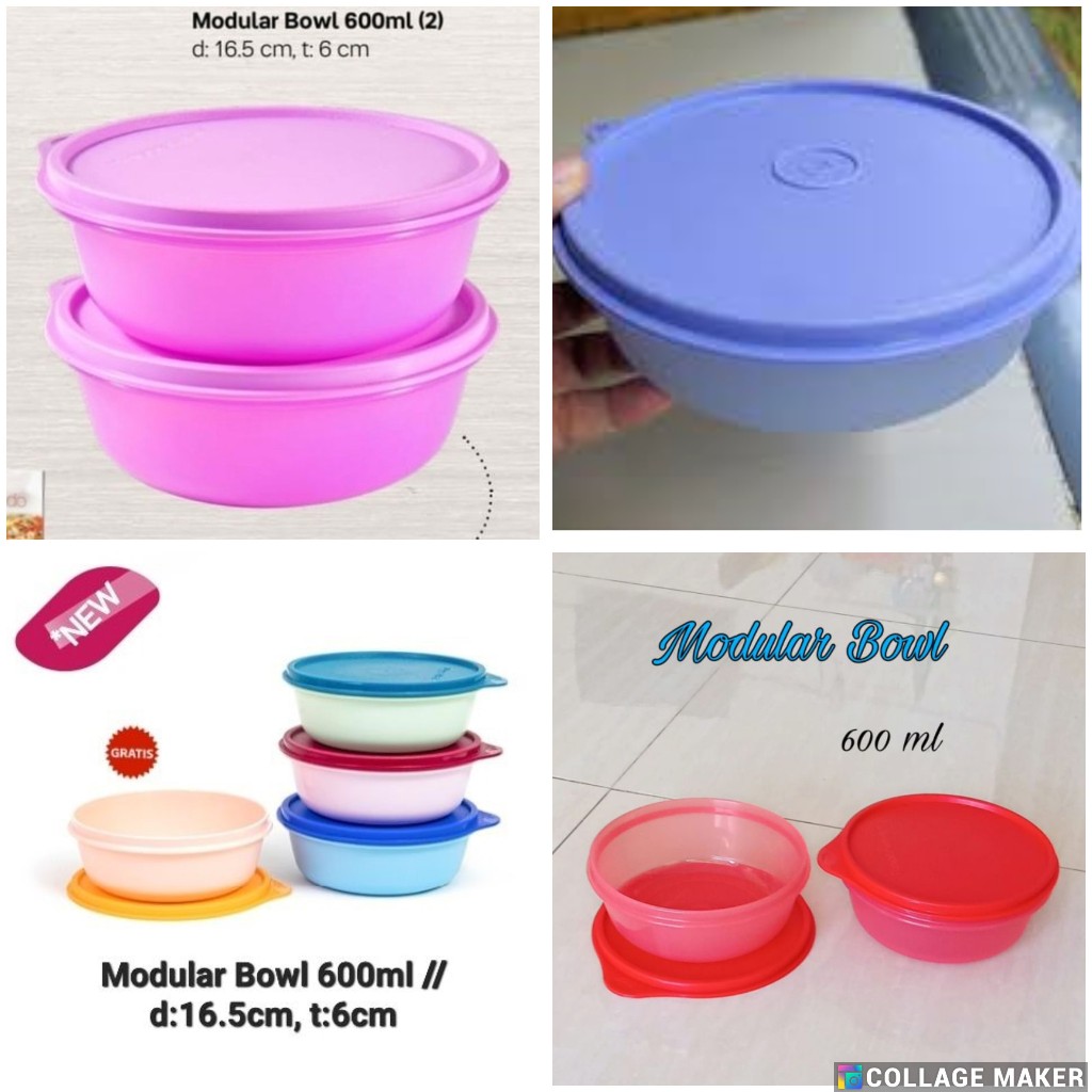 modular bowl 600 ml tupperware mangkok bekal bulat