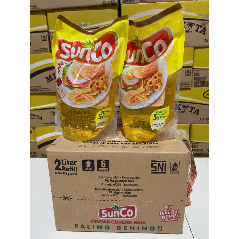 

Minyak goreng SUNCO refil 2liter 1Dus/Mikita refil 1liter 1Dus