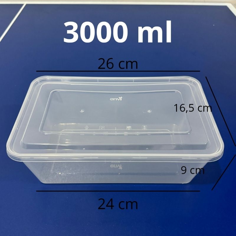 thinwall rectangle 3000 ml | thinwall 3000 ml | thinwall rectangle | kotak makan | thinwall envi