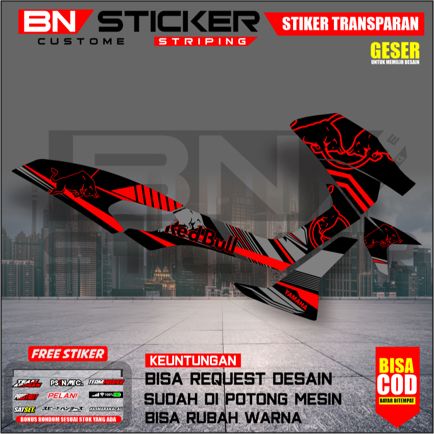 STRIPING TRANSPARANT NMAX OLD FACELIFT CUSTOM TRANSPARANT NMAX OLD STRIPING UV PREMIUM MAX DECAL N-9