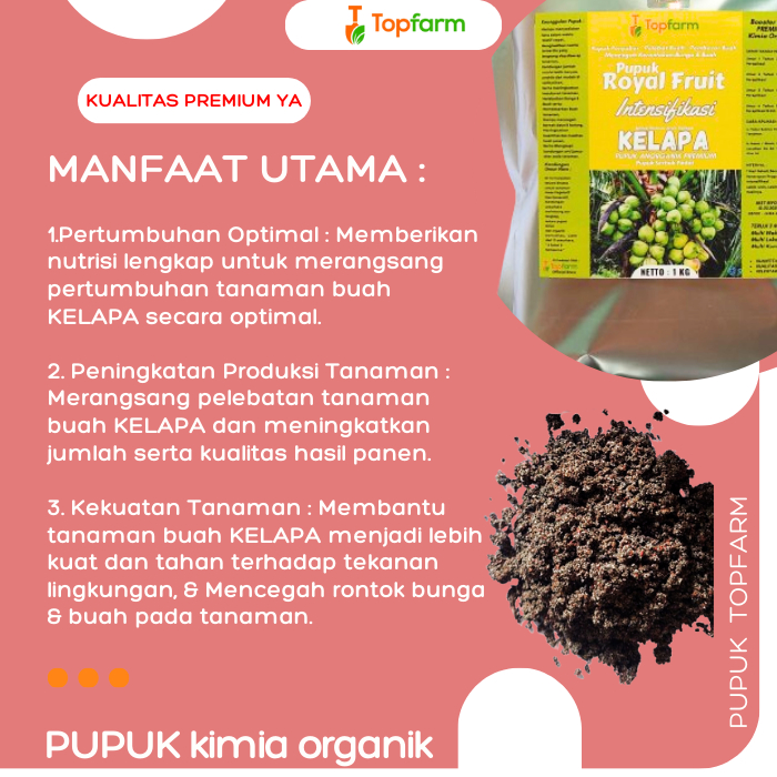 Pupuk Khusus Pohon Kelapa / Pupuk Pelebat Buah Kelapa / Pupuk Kelapa Cepat Berubah / Pupuk Pelebat