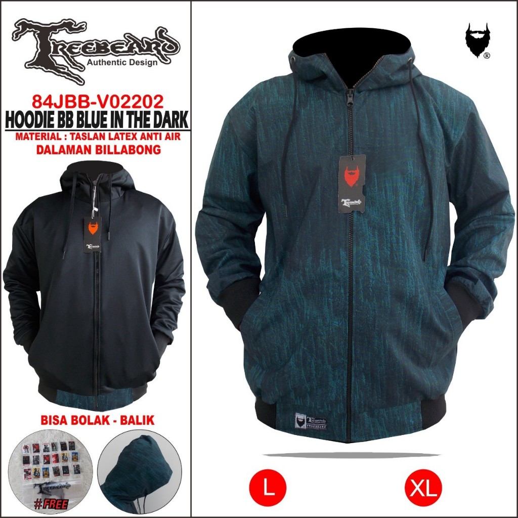 [COD] Jaket Hoodie Outdor Pria / Jaket Bolak Balik / Jaket Anti Air Original Treebeard