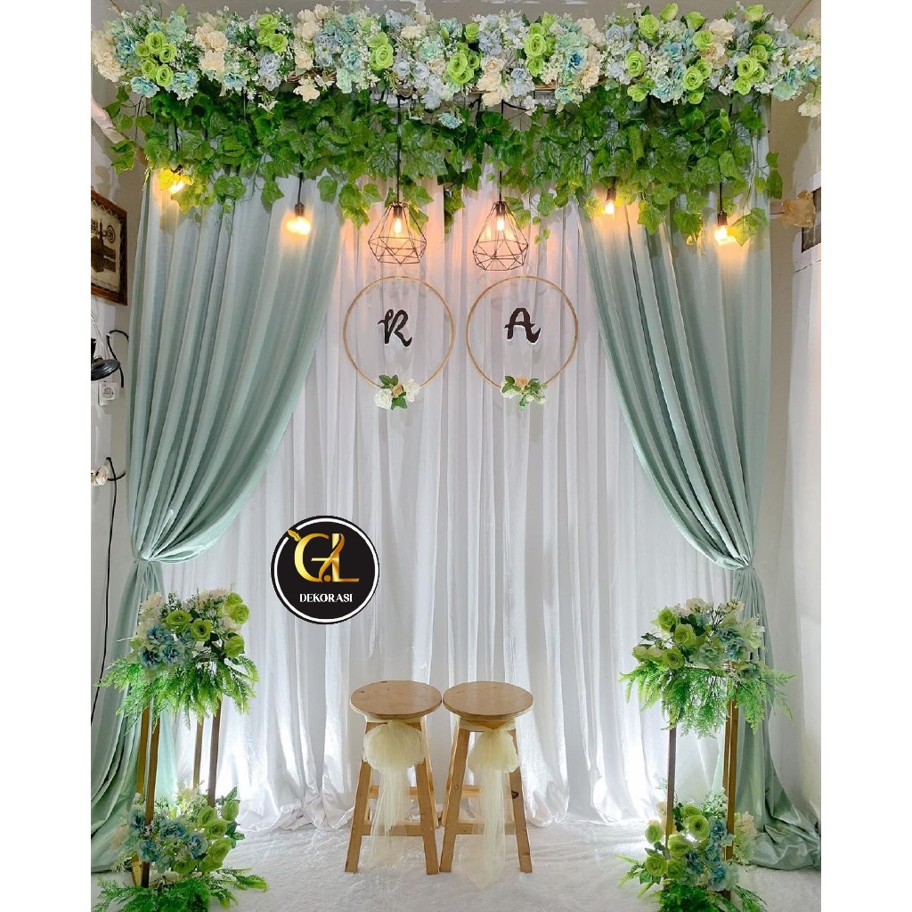 PAKET BACKDROP LAMARAN UKURAN 2.2MX2.2M DEKORASI LAMARAN TERMURAH LENGKAP