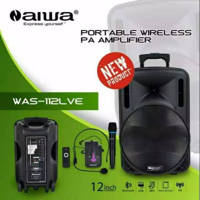 AIWA WAS 112LVE SPEAKER AKTIF PORTABLE 12 INCH ORIGINAL