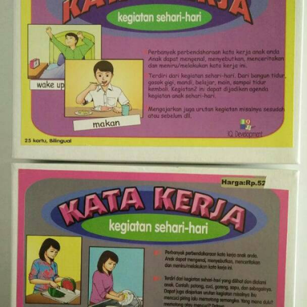 KODE I47R Kartu kata kerja ibu dan anak IQ deve