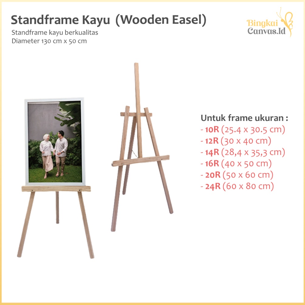 KODE B66P Stand frame foto prewedding besar  stand bingkai kayu  stand lukisan  stand kanvas lukis T