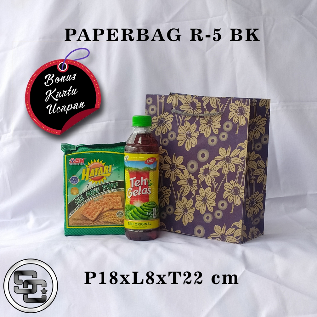 

PAPERBAG BONUS KARTU UCAPAN UKURAN R-5 BK (P15 x L8 x T25 CM) UNTUK WAFER TANGO NABATI TEH BOTOL DLL