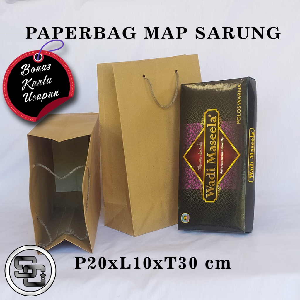 

PAPERBAG BONUS KARTU UCAPAN UKURAN R-11 (P20 X L10 X T30 CM) UNTUK SARUNG KAIN DLL