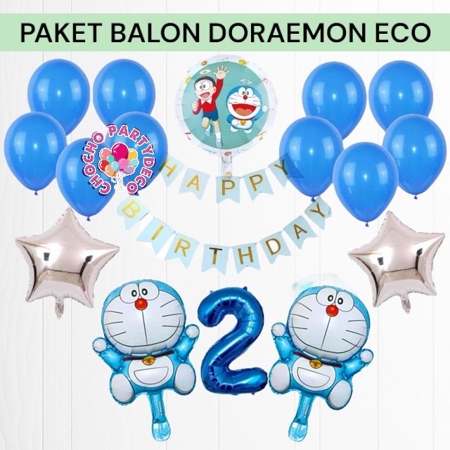 Paket Balon DORAEMON ECO / Dekorasi Ulang Tahun Anak Doraemon
