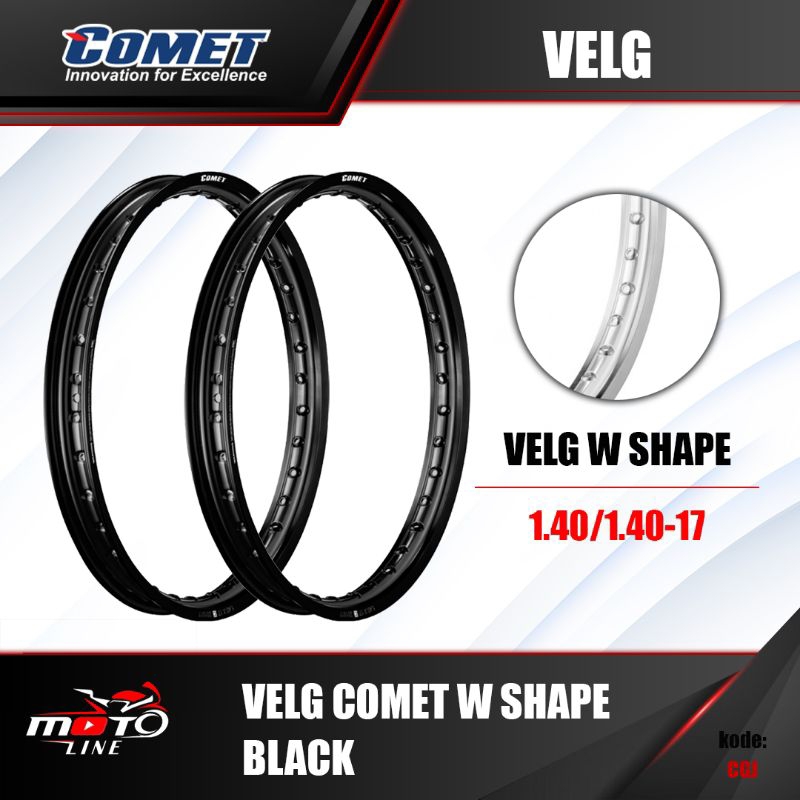 Velg COMET W Shape 140/140-17 Black