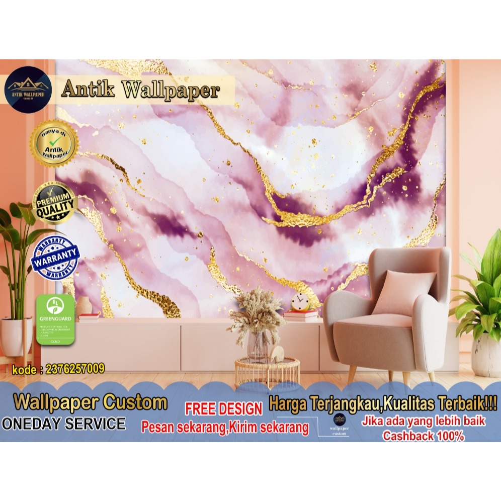 Wallpaper & Wallstiker Custom 3D Tema Marmer