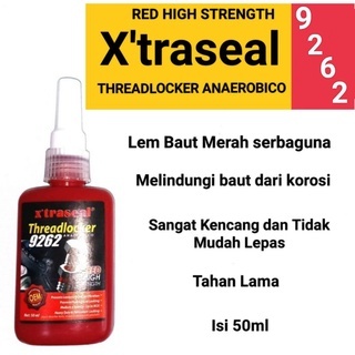 

Lem Baut Merah / Lem Threadlocker Red High - 9262 kemasan botol besar 50ml