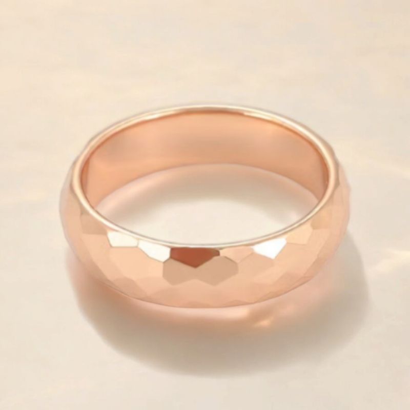 NX88 Cincin Kawin Simple  Rose Gold Color