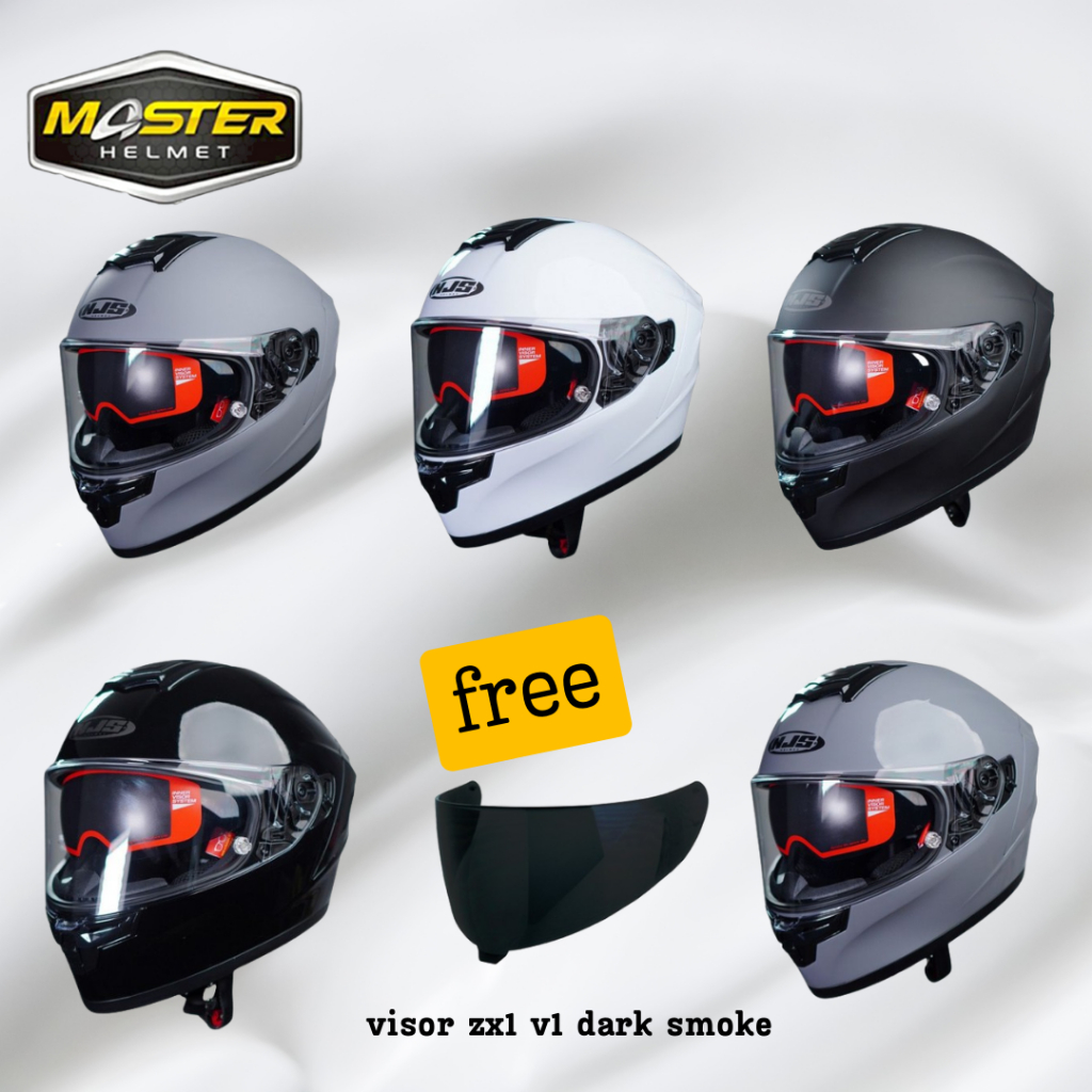 HELM NJS FULL FACE ZX-1 SOLID BLACK DOFF NJS ZX ONE NJS ZX1