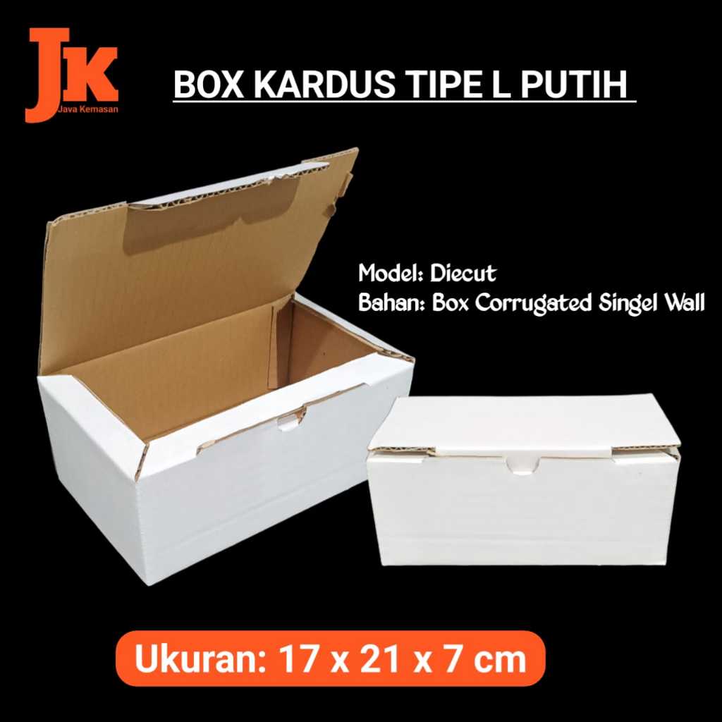

KARDUS L PUTIH KOTAK BOX KARTON CORRUGATED DIECUT PUTIH KECIL POLOS TEBAL PACKING SEPATU BAJU PAKET ACSESORIS SOUVENIR