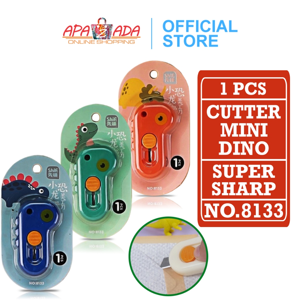 

Apazada - Cutter Mini Dino [1 Pcs] / Pemotong Kertas Serbaguna / Pisau Cutter Portable No.8133