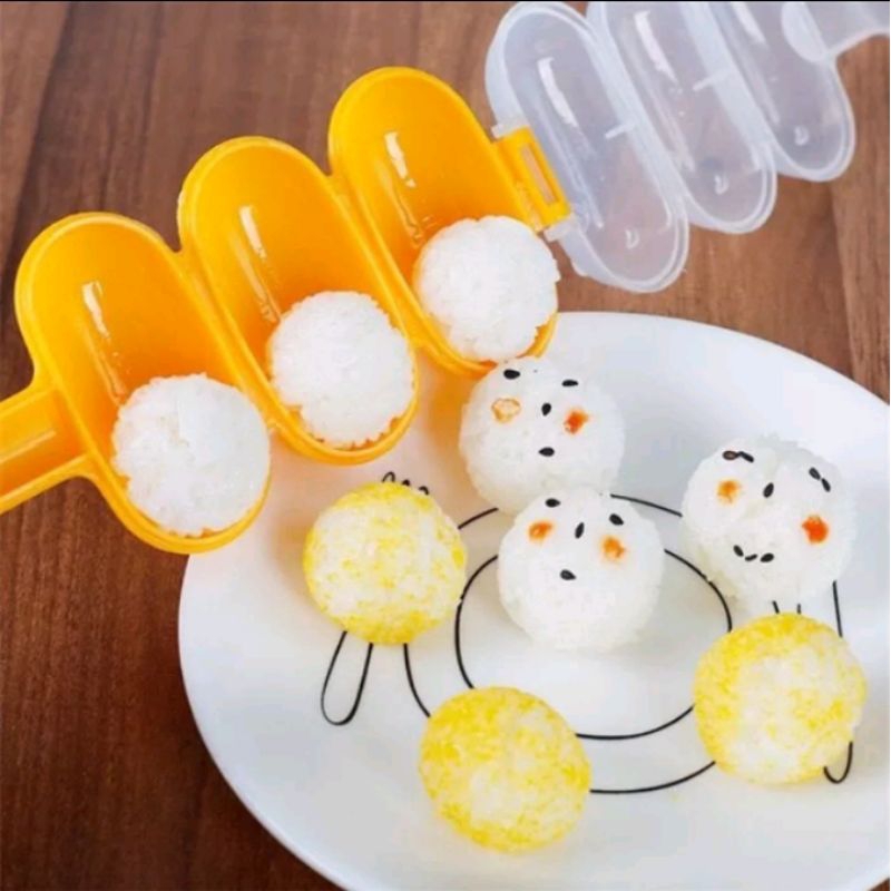 Cetakan Nasi Bento Bulat Bola Rice Ball Mold Shaker Bekal Anak Sekolah Cetakan Nasi Bola Bulat Cetak