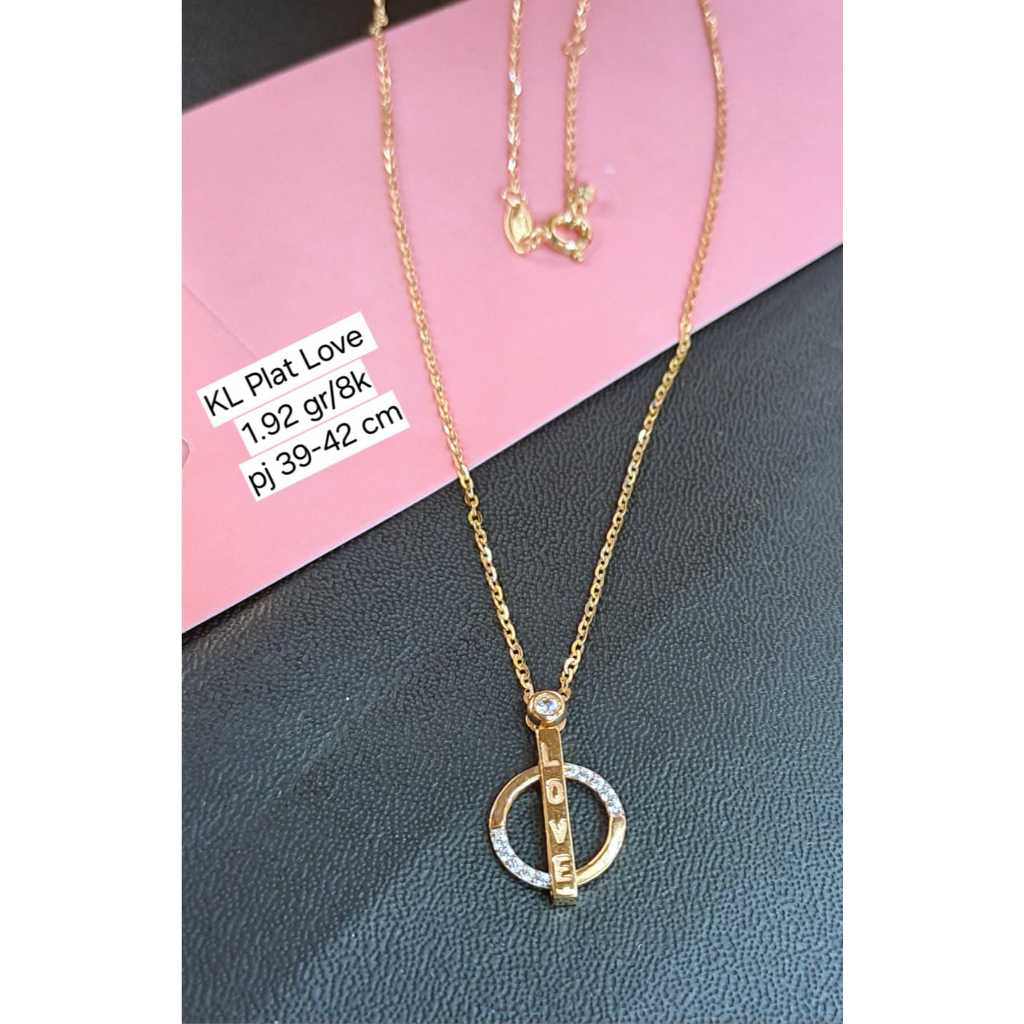 Kalung fashion plat love kadar 375 8k