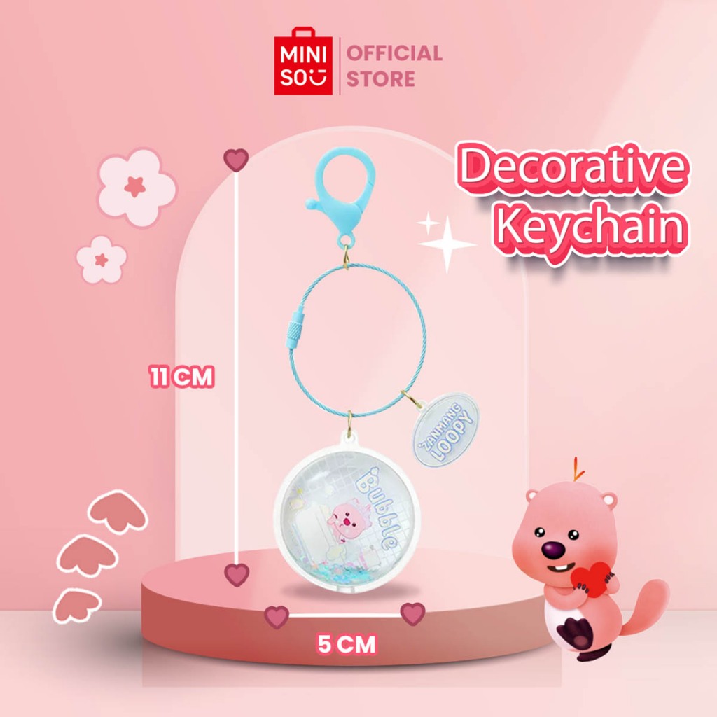 Miniso x ZANMANG Loopy Collection Keychain Bak Mandi Cair Gantungan Kunci Loopy Gesper Dekoratif Mod