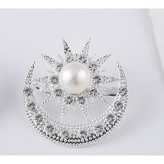 Bros bulan bintang / Bross peniti hijab /Bros dada mutiara mewah terbaru